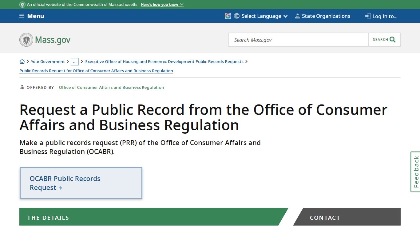 Request a Public Record from the Office of Consumer Affairs and ...